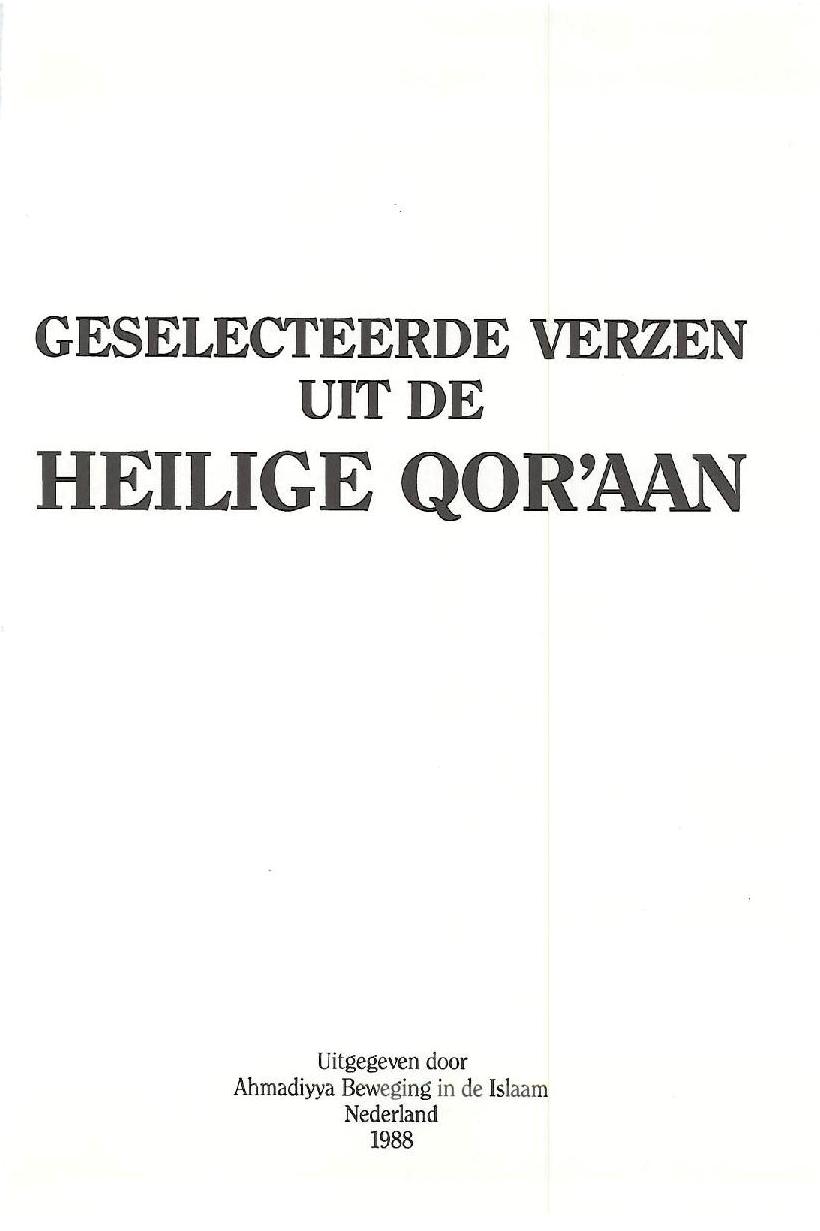 Hedendaags Geselecteerde verzen uit de Heilige Koran | Ahmadiyya Moslim VT-08