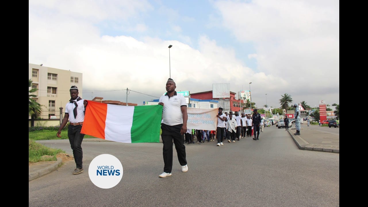 Ivory Coast Ahmadi Muslims in Peace Walk
